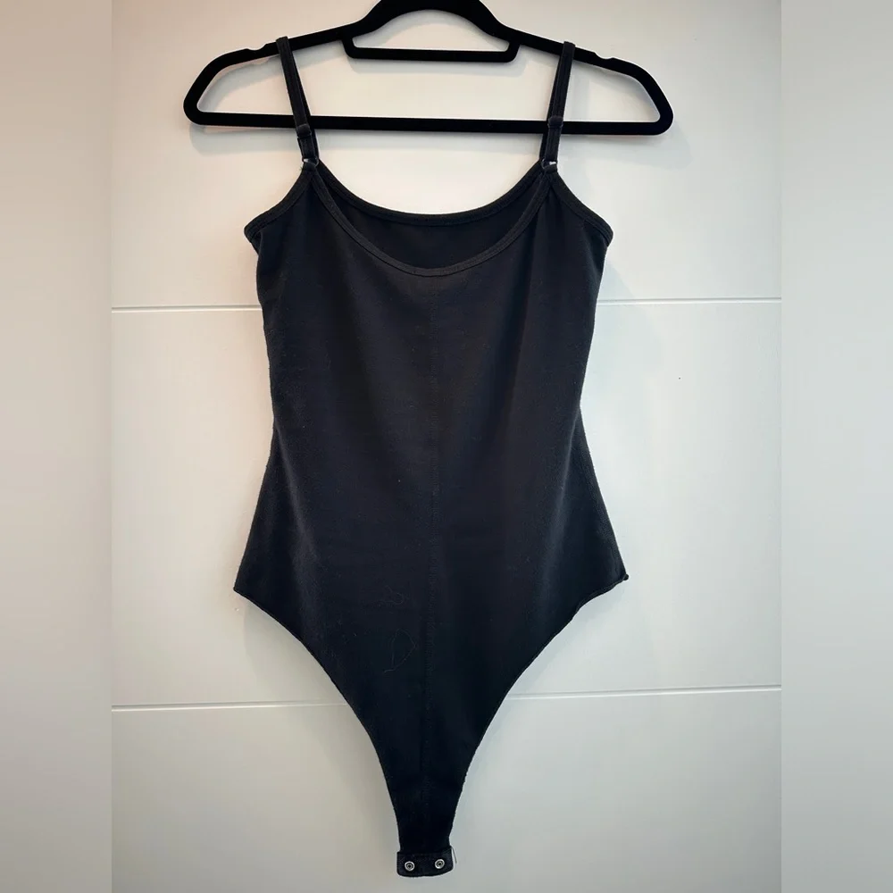 LNA Black Bodysuit Scoop Neck Adjustable Strap Fitted Basic | Size XS - Picture 10 of 13